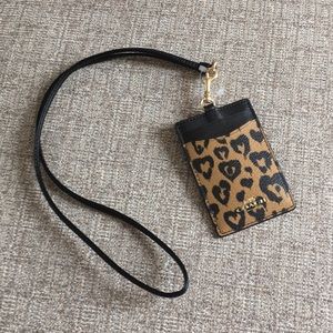 Coach ID Lanyard Leopard Print NWT!